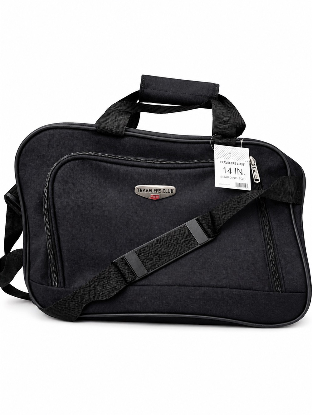 Black Travel Duffel Bag Carry On Overnight Gym Tote Adjustable Strap NWT